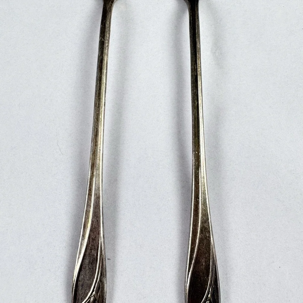 Vintage 1847 Rogers Bros Daffodil Iced Tea Spoons Silverplate Floral 7.75
